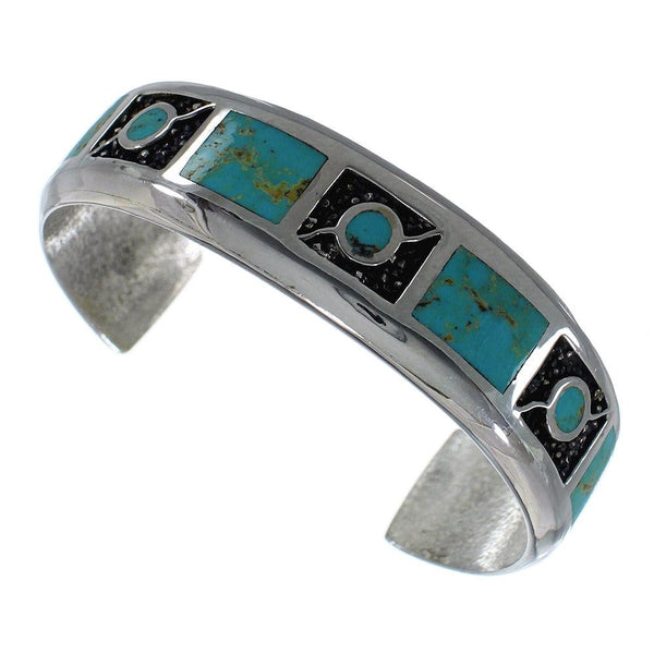 Turquoise Authentic Sterling Silver Southwest Cuff Bracelet CX49659